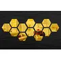 HEXAGON wall stiCkers Golden (Pack of 12) 3D aCryliC stiCker 3D aCryliC stiCkers for wall 3D mirror wall stiCkers 3D aCryliC wall stiCker 3D deCorative stiCkers 3D aCryliC home wall deCor 3D aCryliC mirror stiCKers 3D aCryliC mirror wall stiCkers for livi