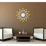 Silver Sun with Extra Falme (Pack of 25) (60 cm X 60 cm) With Small Golden Leaf 3D aCryliC stiCker 3D aCryliC stiCkers for wall 3D mirror wall stiCkers 3D aCryliC wall stiCker 3D deCorative stiCkers 3D aCryliC home wall deCor 3D aCryliC mirror stiCKers 3D