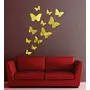 Acrylic 3D Butterfly Wall Sticker (Gold) - Pack of 12