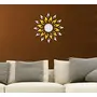Silver Sun with Extra Falme (Pack of 25) (45 cm X 45 cm) With Big Golden Leaf 3D aCryliC stiCker 3D aCryliC stiCkers for wall 3D mirror wall stiCkers 3D aCryliC wall stiCker 3D deCorative stiCkers 3D aCryliC home wall deCor 3D aCryliC mirror stiCKers 3D a