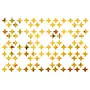 3D 4 Corner Stars Acrylic Stickers Golden (Pack of 100) with 10 Butterfly Acrylic Mirror Wall Stickers for Home & Offices
