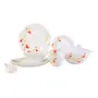 Borosil Red Lily Opalware Glass Dinner Set 25-Pieces White