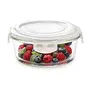 Borosil Klip N Store Microwave & Oven Safe Glass Storage Container 620 ml Round With Air Tight Lid