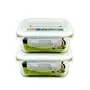 Borosil Containers Combo - KLIP-N-STORE Containers with Lid Set of 2 (370ml+370ml)
