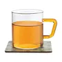 Borosil Vision Tea N Coffee Glass Mug Set of 6 - Microwave Safe Yellow Handle 190 ml