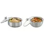 Stainless Steel Insulated Roti Server 1.1 litres Silver & Stainless Steel Insulated Curry Server 1.5 litres Silver Combo