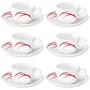 Red Stella Cup and Saucer Set 140ml 12-Pieces White