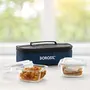 Prime Plus Borosilicate Glass Lunch Box - Set of 2 320 ml Horizontal Break and Chip Resistant Microwave Safe Office Tiffin