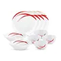 Moon Series Red Stella 10 Pieces Opalware Dinner Set White