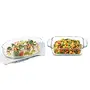 Borosil Oval Baking Dish 700 Ml Transparent & Square Dish With Handle 800Ml