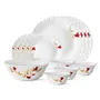 Red Lily Opalware Dinner Set 13-Pieces White