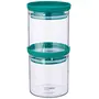 Cello Stacko Glass Storage Container 500 ml Set of 2 Green