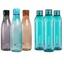 Cello Ozone Plastic Water Bottle 1 Litre Set of 3 Assorted & Venice Plastic Water Bottle 1 Litre Set of 3 Green Combo
