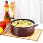 Cello Prima Non Stick Biryani Pot 5.5 LTR with Glass Lid gass Stove Compatible Only Cherry