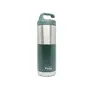 HOMEISH Polo Lifetime Vacuum Insulated Hot Cold Stainless Steel Thermal Food Flask 2 Compartments and Fold able Spoon (Olive Green Approx. 600 ml)