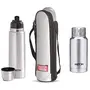 Thermosteel Flip Lid Flask 500 millilitres Silver & Elfin Vacuum Flask 160 ml Steel Combo