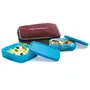 Signoraware Twin Smart Plastic Lunch Box with Bag T Blue