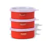 Sumeet Microwave Safe Stainless Steel + Plastic Coated Containers Set of 3 (300ml Each)