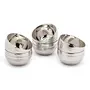 coconut Stainless Steel Ringer Apple Bowl/Vati/Katori - Set of 6 (9.5 cm Diameter) - Capacity Each Bowl 300ML