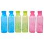 Nayasa Superplast Plastic Square Deluxe PP Fridge Bottles 1 Litre Set of 6 Blue Yellow Pink