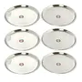 Embassy China Plate Spl/Quarter Plate Size 8 18.1 cms (Pack of 6 Stainless Steel)