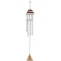 Vastu 5 Pipe Wind Chime for Balcony Window and Aluminum Wind Chime Positive Energy Silver Color 60 cm