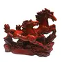 Two Running Horses Showpiece Big Size Red Color