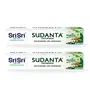 Sri Sri Tattva Sudanta Herbal Toothpaste - All Natural Fluoride Free Tooth Paste with Cloves Cinnamon Bakul & More - 200g (Pack of 2) for Kids and Adults