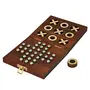 Toolart Kids and Adults Wooden Tic Tac Toe and Solitaire Board Game (Weight: 480 Gm)