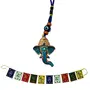 Combo Of Hindu God Ganesha Evil Eye For Car Rear View Mirror Hanging Interior Decor And Buddhist Om Mani Padme Hum Positive Vibes Prayer Flags for Car/Motorbike -3 Feet Multicolor