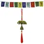 Car Decoration Rear View Mirror Hanging Accessories Elephant Bell and and Buddhist Prayer Flags for Car