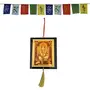 Combo of Ganesha Car Decoration Rear View Mirror Hanging Accessories and Prayer Flag for Car