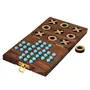 Wooden Tic Tac Toe and Solitaire Board Game Traditional Challenging Board Game for Kids and Adults