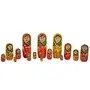 Set of 15 Pcs Hand Painted Cute Wooden Indian Lady Matryoshka Stacking Nested Wood Dolls Dimensions (LBH): 6 x 1.5 x 6 Inch Weight - 480 Grams