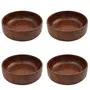 Toolart Wooden Decorative Bowl Wood Handmade Single Piece Square Platter (Brown Dimension - Length - 6 Width - 6 Height - 2 Inch Weight - 300 Grams) No Joints -Set of 4