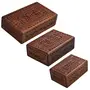 Wooden Jewellery Jewel Boxes Storage Box Organizer Gift Box for Women Necklace Earring Set Bangles Churi Holder Gift for Men (Set of 3 Box)