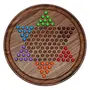 Chinese Checkers Game Set with 12-inch Wooden Board and Traditional Pegs