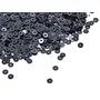 Black Round Centre Hole Sequins (4 mm) (Pack of 250 Grams) - for Embroidery Beading Arts and Crafts