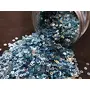 Metallic Blue Center Hole Circular Sequins (3 mm) (Pack of 100 Grams) for Embroidery Art and Craft