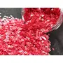 Raspberry Red Center Hole Circular Sequins (4 mm) (Pack of 100 Grams) for Embroidery Art and Craft