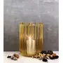 Celine Candle Votive Hurricane Wire Holder Without Candle 6.5" x 6.5" x 9" (Shiny Gold)