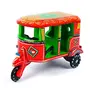 Toolart India Handmade Colorful Push and Pull Toys Wooden Auto Rickshaw ( No Battery Required)