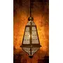 Gold Girih Moroccan Hanging Pendant Ceiling Light E - 14 Bulb Holder Without Bulb 20 x 20 x 37 cm