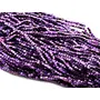 Purple Metallic Cube Shaped Crystal Bead (6 mm * 6 mm) 5 Strings for  Jewellery Making Beading Arts and Crafts and Embroidery.