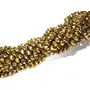 10 MM Golden Metallic Rondelle Faceted Crystal Beads for Jewellery Making Beading Art and Craft Supplies (1 String)