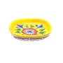 Decorative Ceramic Yellow Color Hand Painting Serving Tray 9 x 9 x 3 cm