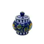 Handmade.Global Authentic Sugar Pot Container with Floral Pattern Blue Colour 3.5 Inches