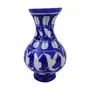 Ceramic Flower Vase (6 cm x 6 cm x 10 cm Blue)