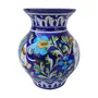 Ceramic Flower Vase (12.5 cm x 12.5 cm x 15 cm Blue)
