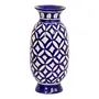Blue Art Pottery Ceramic Unique Handmade Decorative Vase (7.62 cm x 7 cm x 15.24 cm)